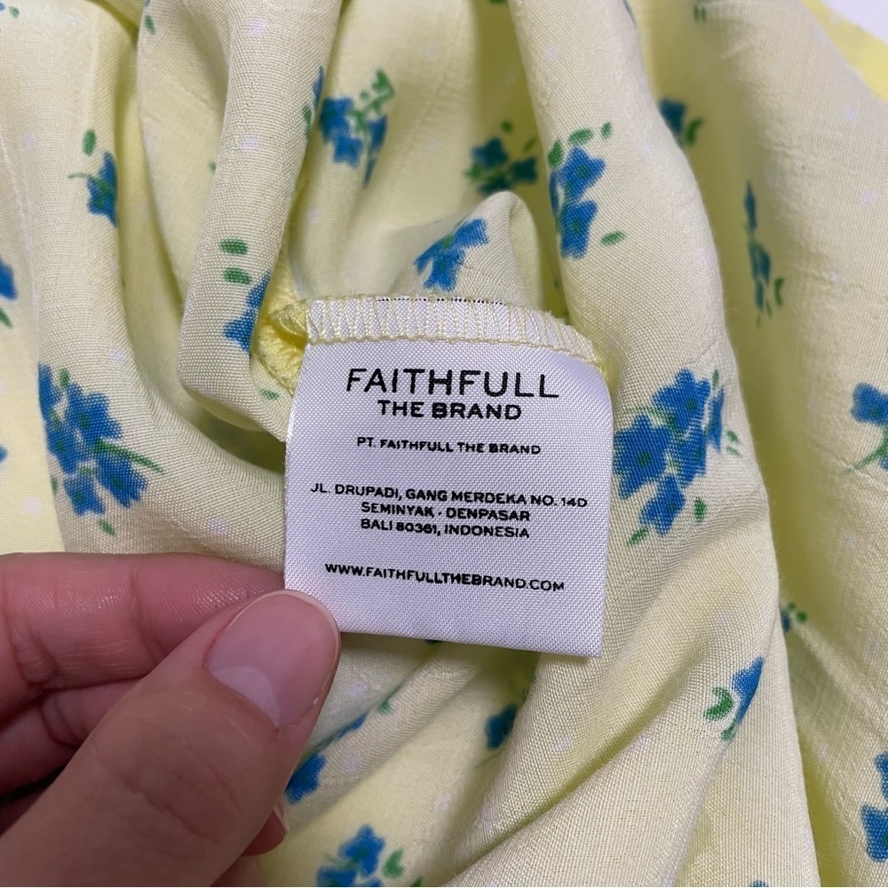 Faithfull the Brand Bette Midi Dress in Lemon Luda Floral Size 8 / Large - Picture 11 of 15